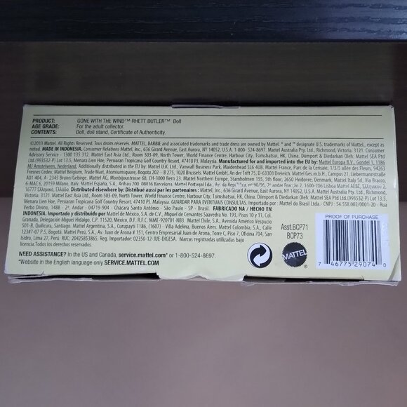 NIB Barbie Collector 75th Anniversary Gone With The Wind Doll - Rhett Butler - Picture 6 of 6